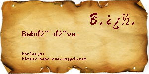 Babó Éva névjegykártya